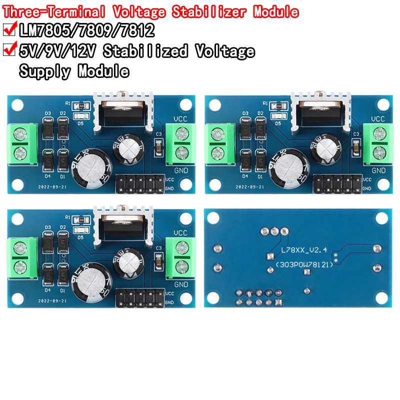 LM7805 LM7809 LM7812 модуль источника питания с тремя терминалами постоянного/переменного тока 5 в 9 в 12 В выходной макс. 1,2 А