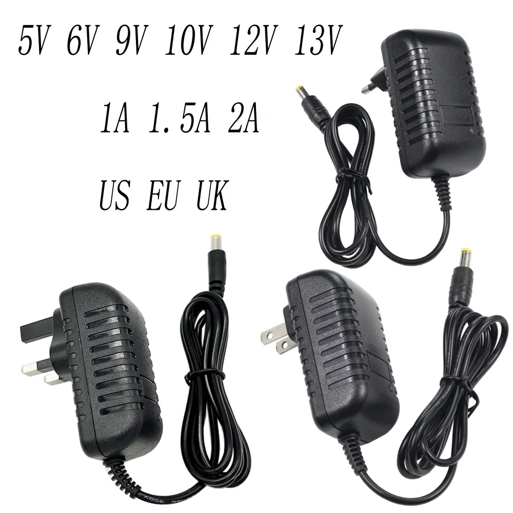 

1PCS High Quality ac dc adapter, Switching Power Supply EU US UK 5.5x2.5mm, 5V, 6V, 10V,9V, 12V,13V,15V,1A, 1.5A, 2A,charger