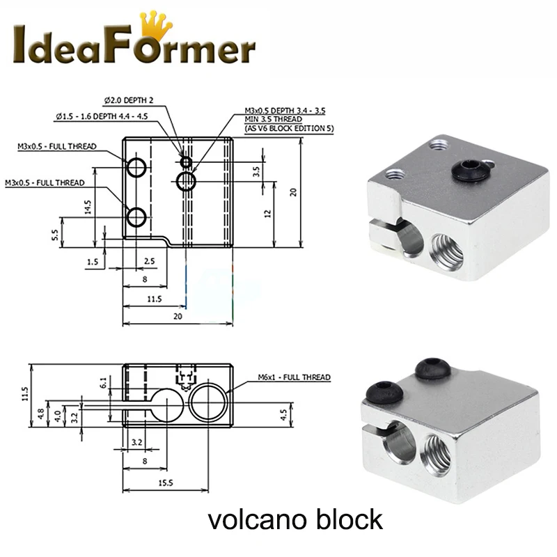 Силиконовые носки Volcano, 1 шт., для 3D-принтера ANYCUBIC Vyper или V6 J-head hotend, детали для 3D-принтера (art.: 7ac4344fb) - 7ac4344fb