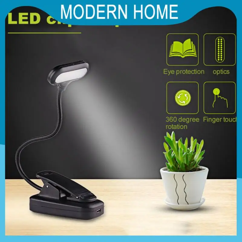 

Creative Bedside Reading Table Table Lamp With Goosenecks Clip Flexible Table Lamp Clip-on Usb Light Dormitory Adjustable Led