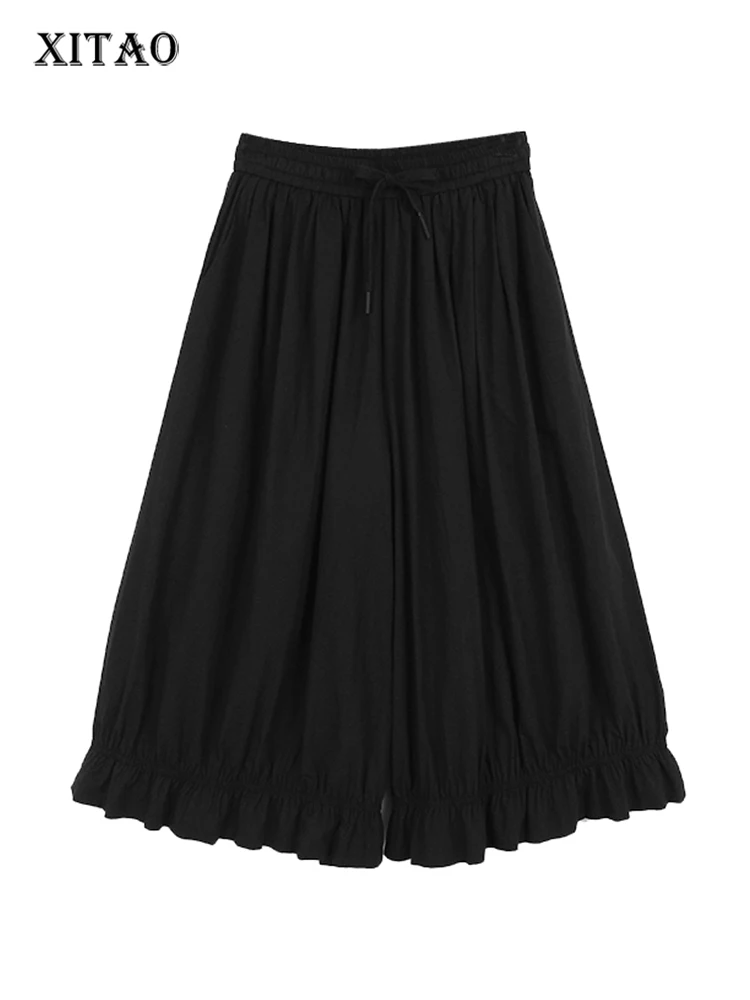 

XITAO/Модные свободные широкие брюки; Новое поступление 2023 года; Летние женские брюки с эластичной резинкой на талии; Универсальные брюки с об...