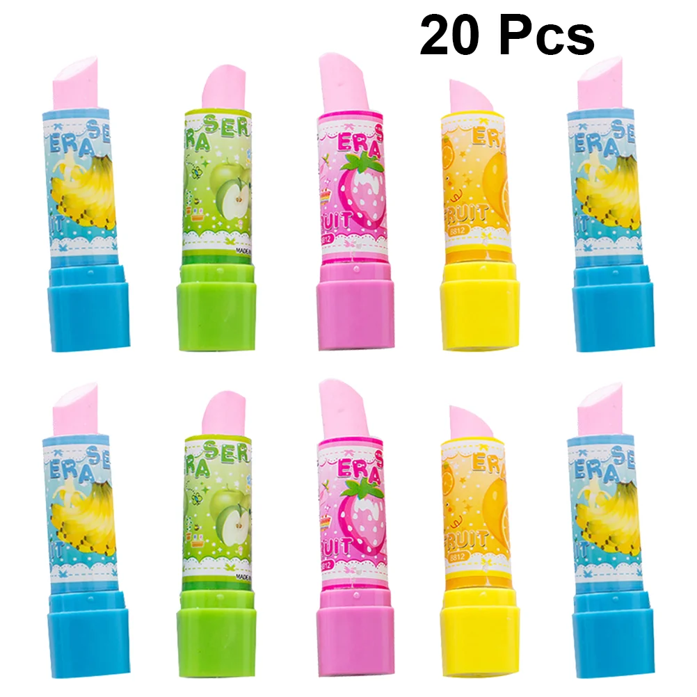 

20 шт., ластики в форме губной помады