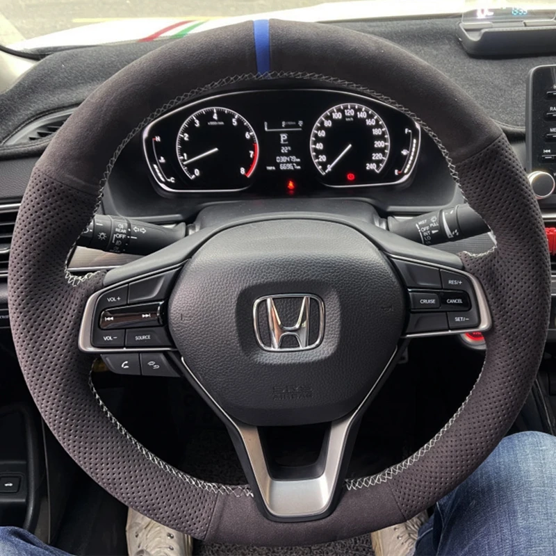 

Оплетка на руль автомобиля, под заказ, мягкая замша 100%, подходит для Honda Accord 10 2018-2019 Inspire 2018-2019 дюйма 2018-2019 дюйма