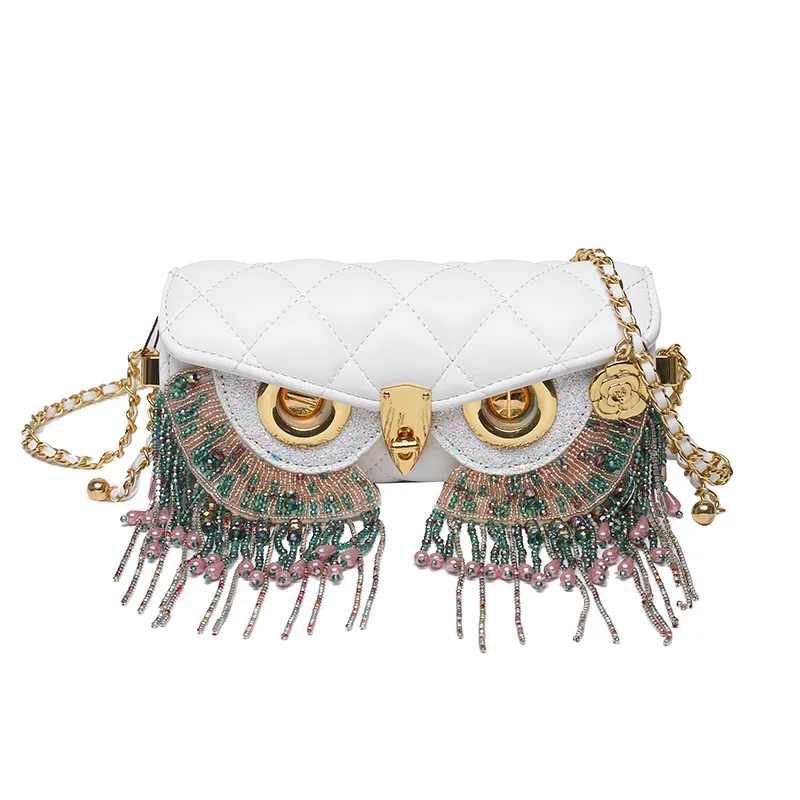 

Luxury Brand Women Bag Cute Owl Design Crossbody Bag Purse Summer Cylinder Tassel Mini Shoulder Bag Handbag Lady Lingge Hobo Bag