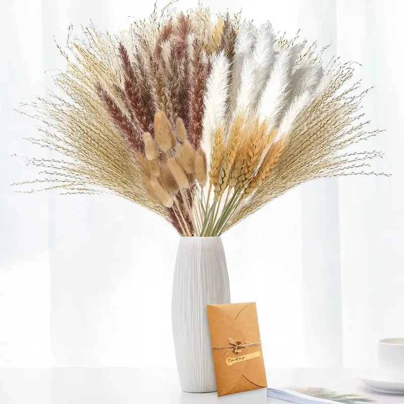 

Декоративная натуральная сухая пампасная трава, букет из нефрагмита для свадебного декора, кроличий хвост, трава в стиле бохо, домашний декор, 90 шт.