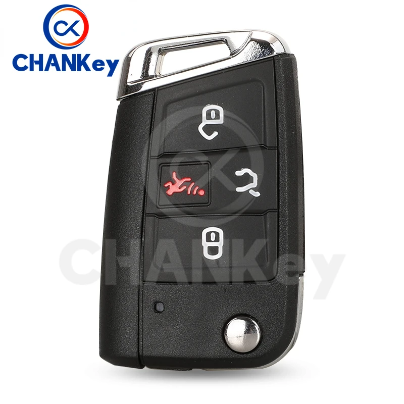 

CHANKey раскладной чехол для автомобильного ключа для VW Seat Ibiza Skoda Superb Golf Mk7 Passat B8 Tiguan Allspace брелок для дистанционного управления с 4 кнопками