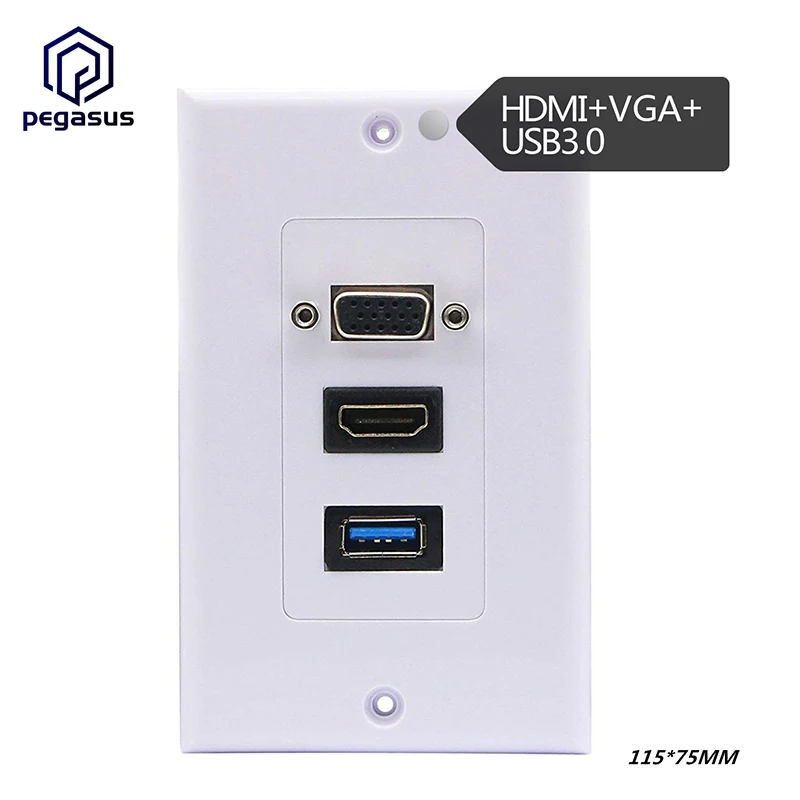 VGA USB 3,0 HDMI-совместимая настенная пластина композитная розетка HDTV 4K2K 60 Гц ABS настенная розетка