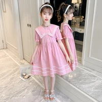 summer dress girls college style short sleeve party princess dress kids clothes casual kids dresses for girls 4 6 8 10 12 years