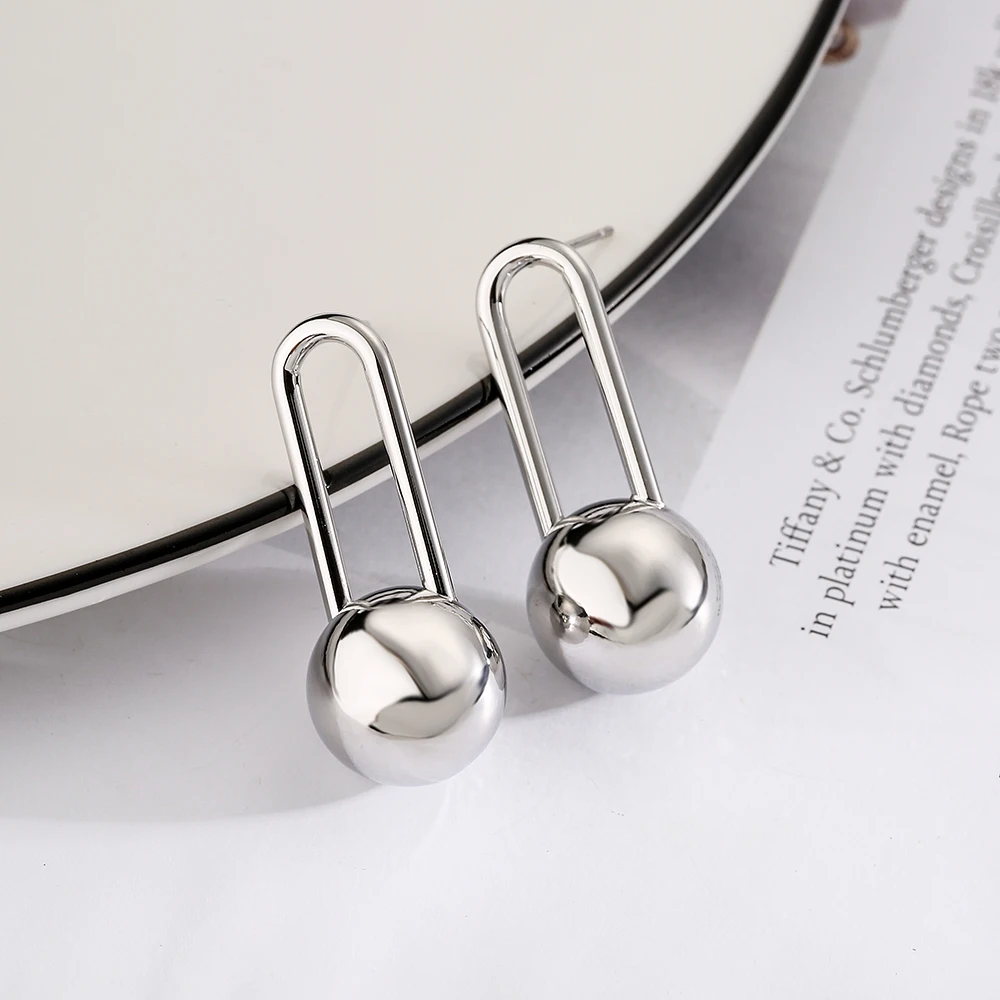 Новинка модные медные серьги золотого/серебряного цвета свадебные украшения 2023