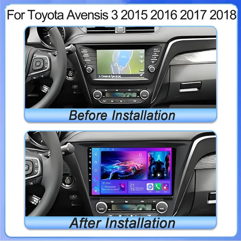 Фото Android 15 Carplay Auto GPS для Toyota Avensis 3 2015 2016 2017 2018 Автомобильный радиоприемник Мультимедиа 2 DIN Стерео головное устройство BT Плеер Видео №2