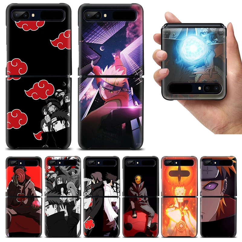 

Shockproof Folding Mobile Hard Shell Hot K-Kakashi N-Naruto Art For Samsung Galaxy Z Flip 4 3 5G TPU Black Phone Case Cover