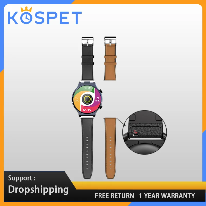 

Band For Smartwatch Man 26mm Cow Leather Watchband Bracelet Strap Wristband Belt For Kospet Prime 2 Smart Watch Smart Accessorie