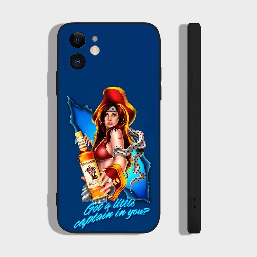 Alcohol Pirate Captain Morgan Rum Phone Case For iPhone 16 15 14 13 12 11 Plus Pro Max XR XS X 7 8 SE Mini Silicone Soft