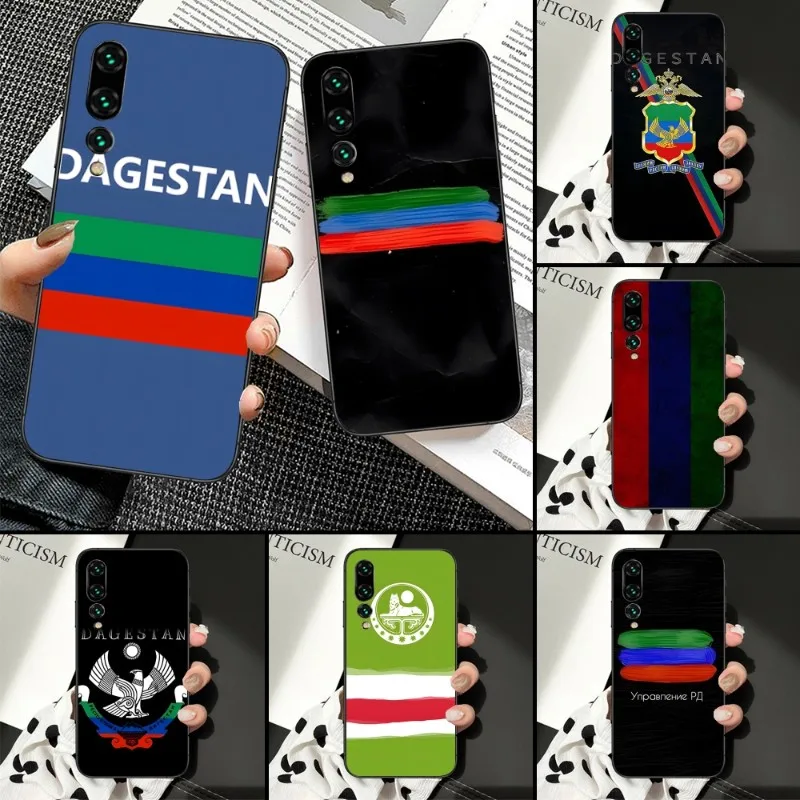 

Чехол для телефона с флагом Дагестана для Huawei P50 P40 P30 Pro Lite P Smart 2021 2019 Magic 3, мягкий черный чехол для телефона