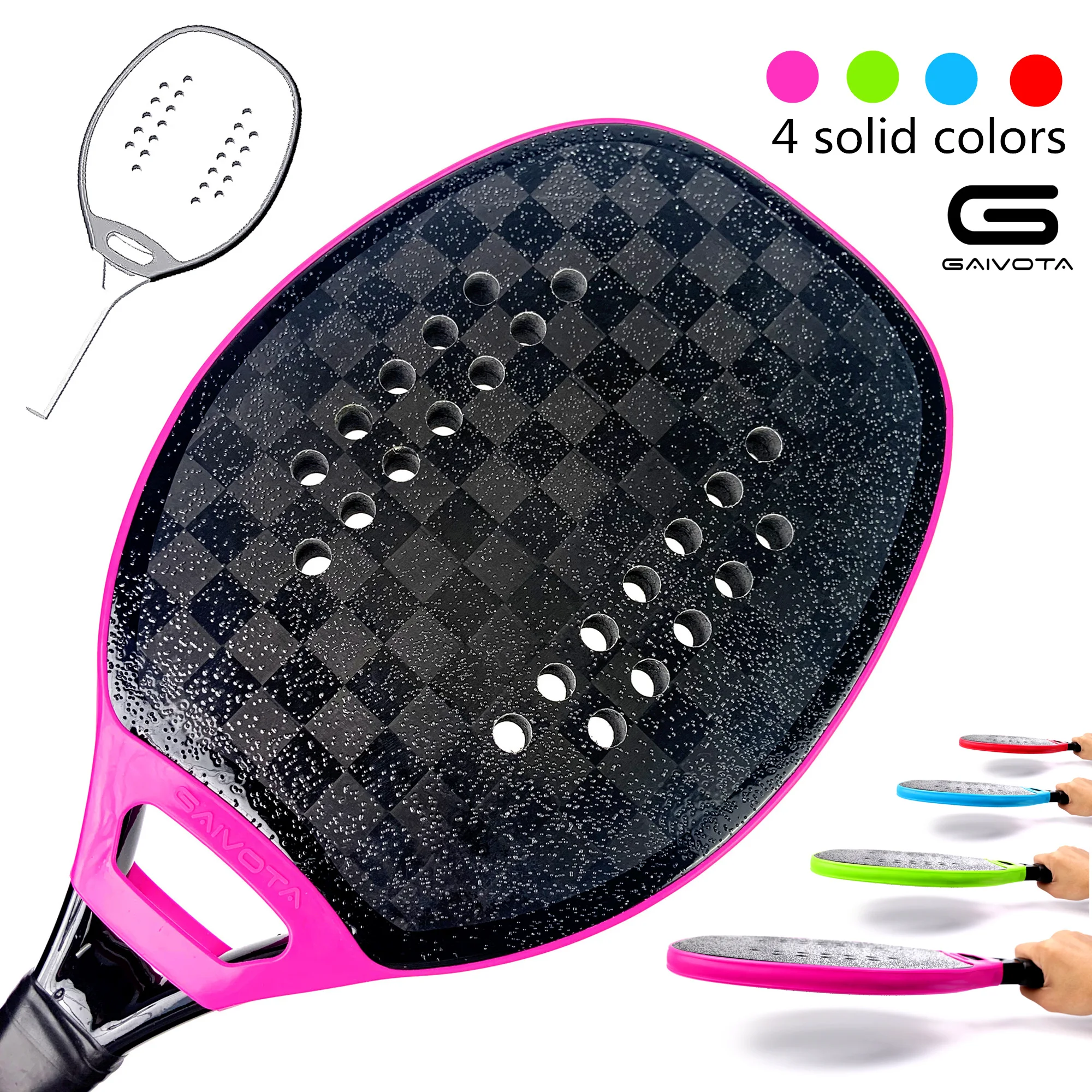 

MINGHE Solid Color Beach Racket Cover Ultra Light 23g Weight Beach Racket Accessories For All 21/22/23mm Thickness Beach Rackets