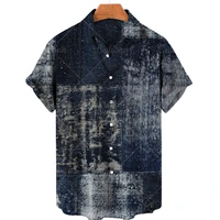 mens short sleeve hawaiian shirt open collar single button shirt 3d printed short sleeve fashion casual beach top