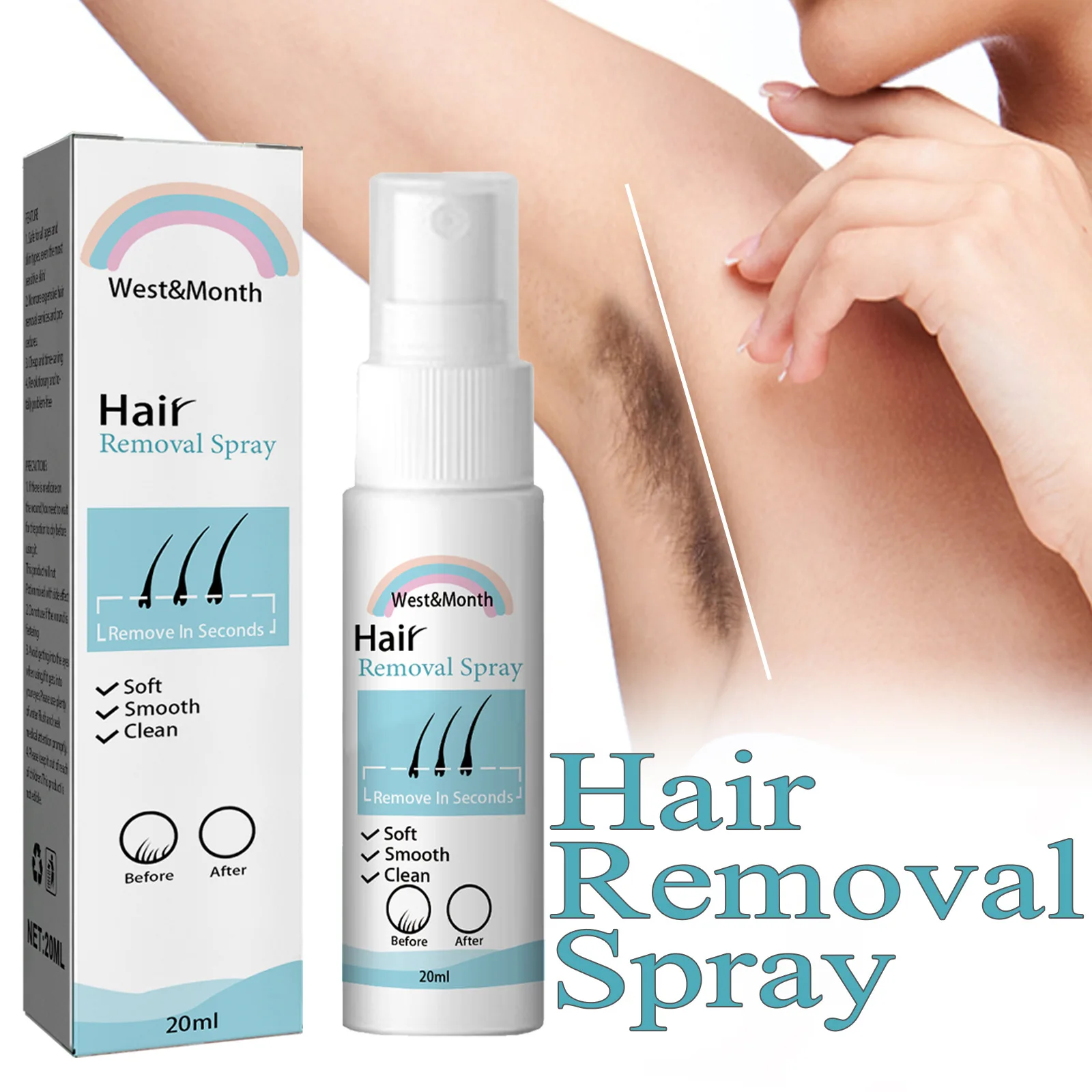 

Hair Removal Spray Fast Hair Removal Armpit Body Private Parts Gentle and Fast Hair Removal Without Irritation