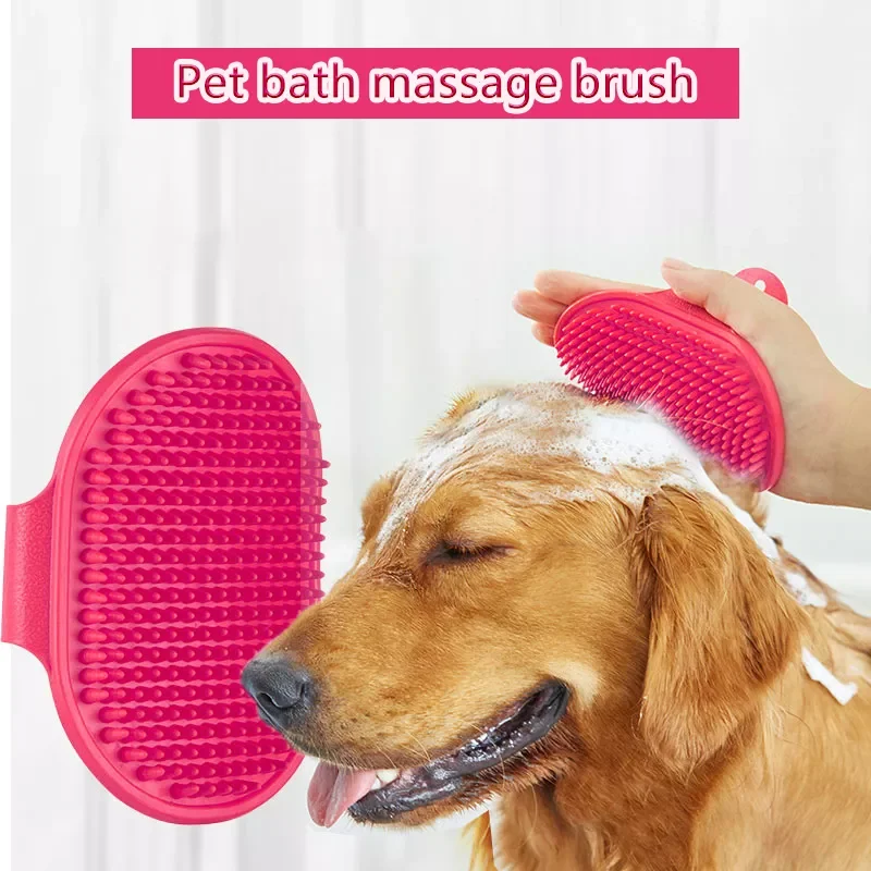 

2020JMTPet Dog Cat Bath Brush Comb Rubber Glove Hair Fur Grooming Massaging Home Cleaning Gloves Pets Silicone Washing Glove
