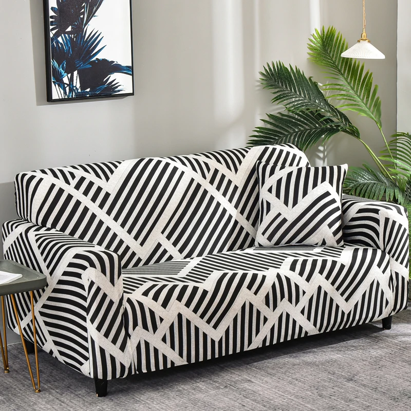 

Elastic Sofa Cover Slipcovers L-Shaped Corner Sofa Couch Cover for Living Room Geometry Armchair Sofa Cover 1/2/3/4 Seater