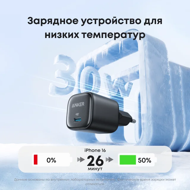 Фото Зарядное устройство Anker Zolo 30W Compact GaN с технологией быстрой зарядки PIQ 3.0 PPS, эксклюзивной низкотемпературной технологией и ультрабезопасной защитой для iPhone 17/16/15/14 №2