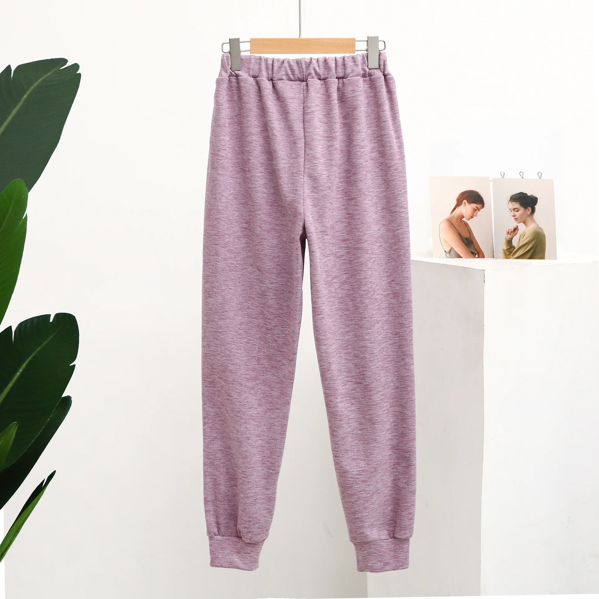 Women Loungewear Underwear Autumn/ Winter Fantasy Color Plane German Velvet House Pants Thickening High Waist Leisure Trousers