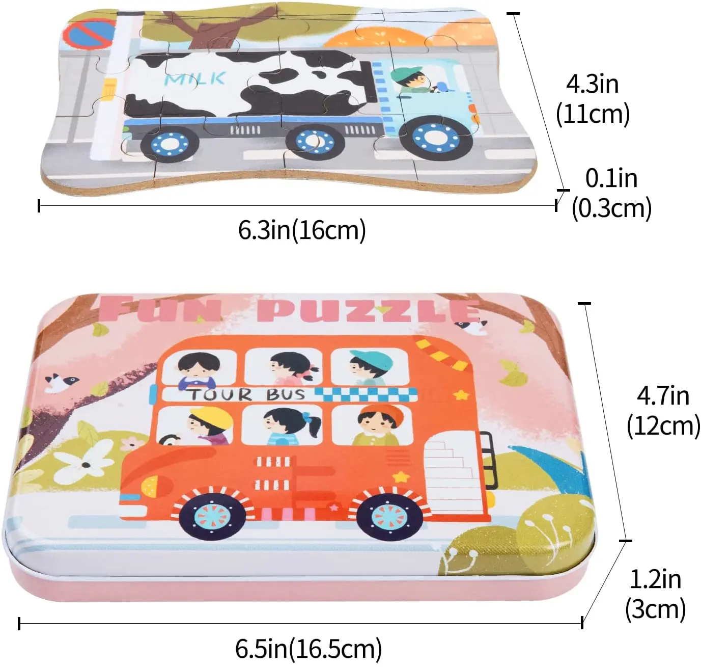 Детский Развивающий пазл с металлической коробкой 3-7 лет |