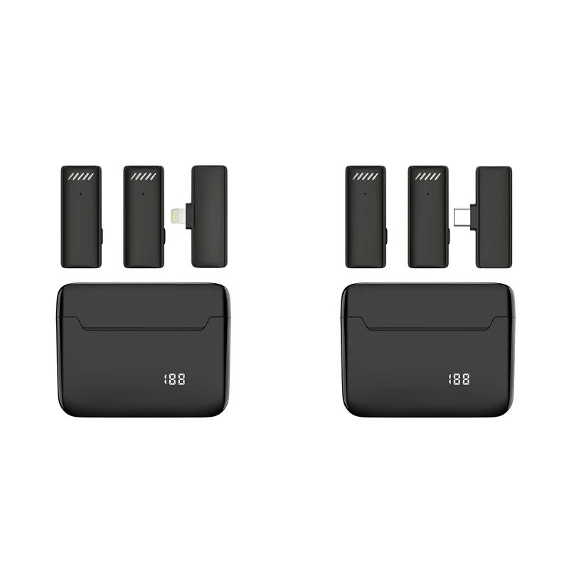 

Беспроводной петличный микрофон с шумоподавлением, аудиозапись, лацканый микрофон с цифровым дисплеем, зарядная коробка