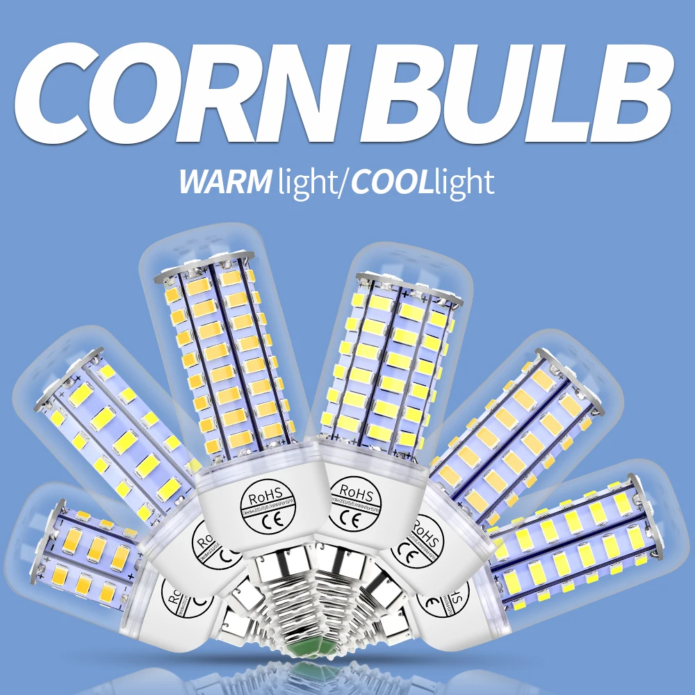 Фото GU10 Кукурузная лампа Светодиодная лампа E14 Lamparas светодиодная 220 В SMD 5730 Bombillas LED E27 Энергосберегающая люстра Свеча Лампа 240 В Настенный светильник №2