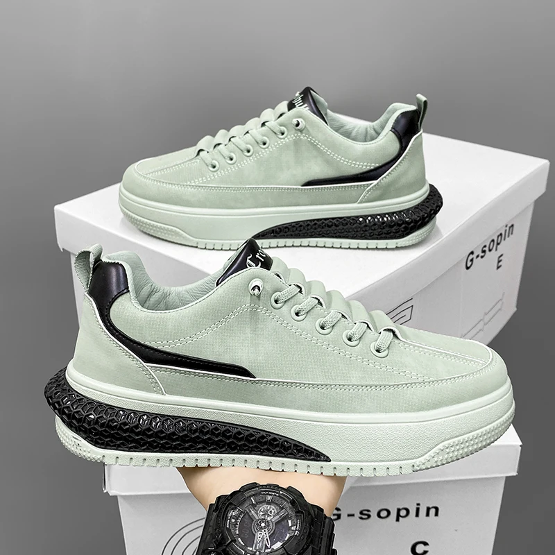 

Men's new lightweight breathable low-top thick-soled men's shoes spring new men's casualshoes retro color matching non-slipshoes