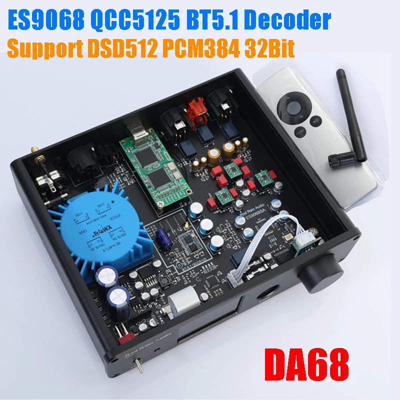Hi-Fi Bluetooth 5,1 декодер DA68 ES9068 цифровой интерфейс USB DAC звуковая карта усилитель для наушников с поддержкой DSD512 PCM384 пульт дистанционного управления