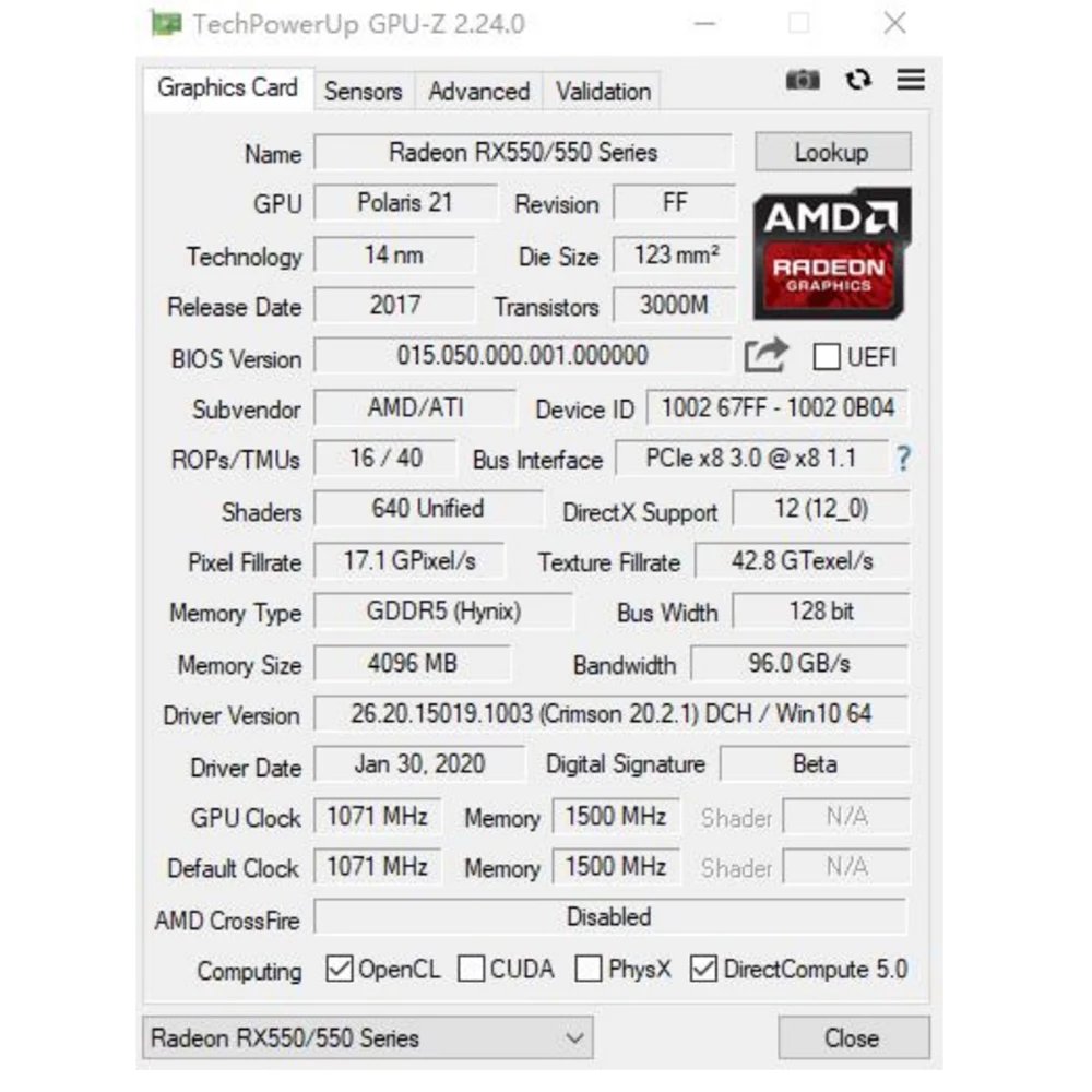 Видеокарта RX550 PCI-E 3 0 X16 128Bit 4GB GDDR5 DisplayPort DVI-D HDMI-совместимые видеокарты для AMD Radeon RX 550
