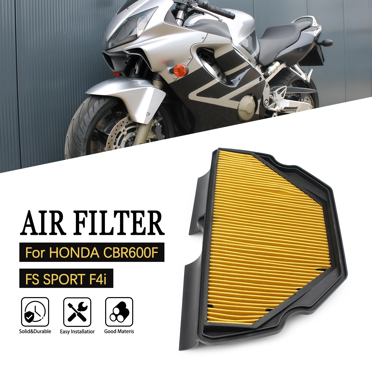 Фото Запчасти для мотоциклов HONDA CBR600F FS SPORT F4i 2001-2007: сменный воздушный фильтр, оригинальные детали №1
