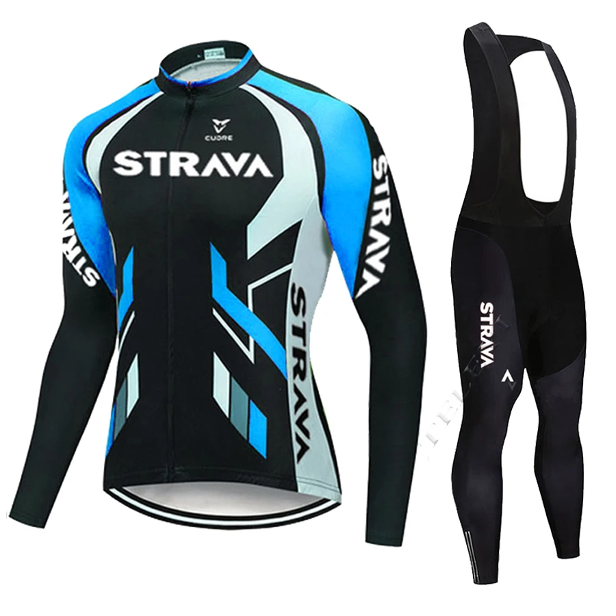 

Трикотажный комплект для велоспорта STRAVA, осенняя Высококачественная форма для горного велосипеда, униформа для велокоманды 2022, с длинным р...