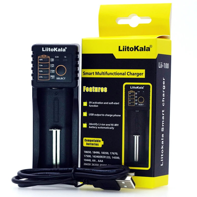 Зарядное устройство LiitoKala Lii-100 202 402 PD4 100 В для батарей 18650 3 7/3 2/1 2 18350 26650 NiMh литиевых