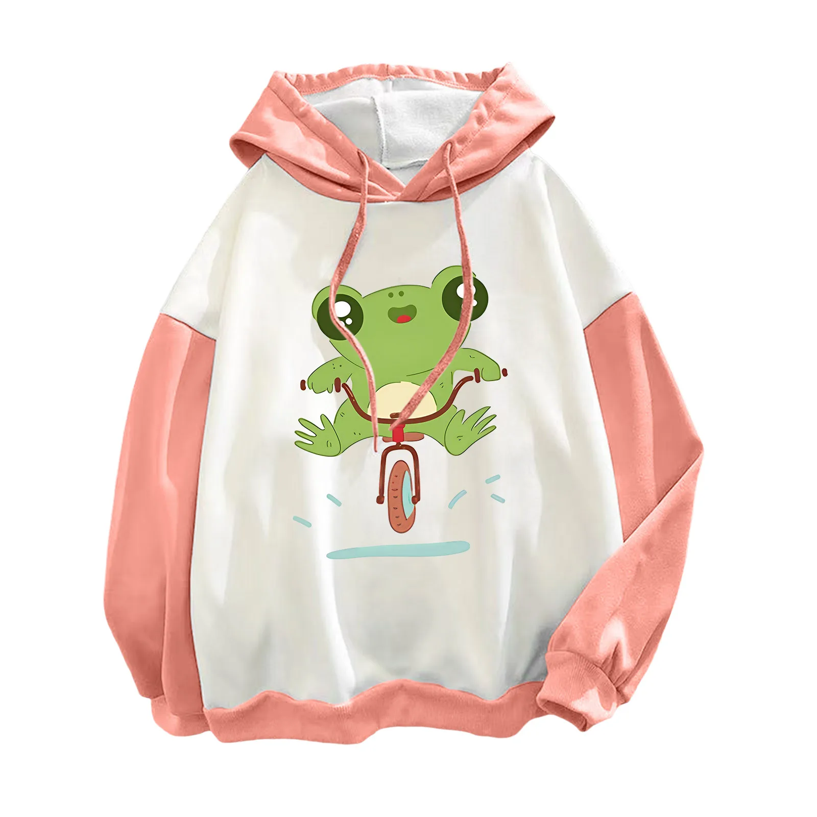 

Women Sweatshirt Hoodie Long Sleeve Colorblock Pullover Fall Hooded Sweatshirt