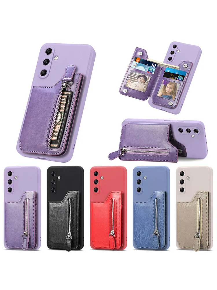 Wallet Phone Case Cardholder For Samsung A54 5G A34 A33 A14 A23 A53 A73 A04S A42 A52S A13 Lite Card Pocket With Shockproof Cover