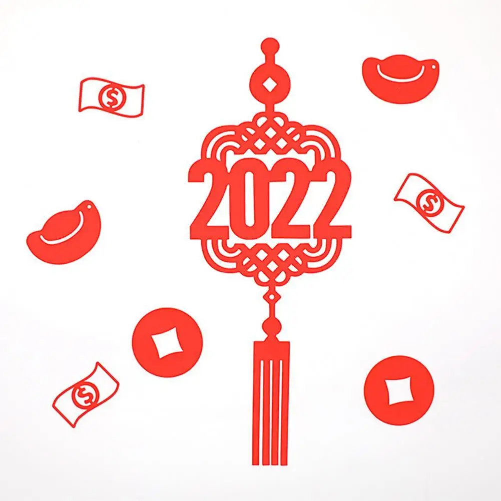 

1 Set 2022 New Year Auspicious Carp Shape Window Sticker Propitious Self Adhesive Silicone Wall Sticker Home Decor