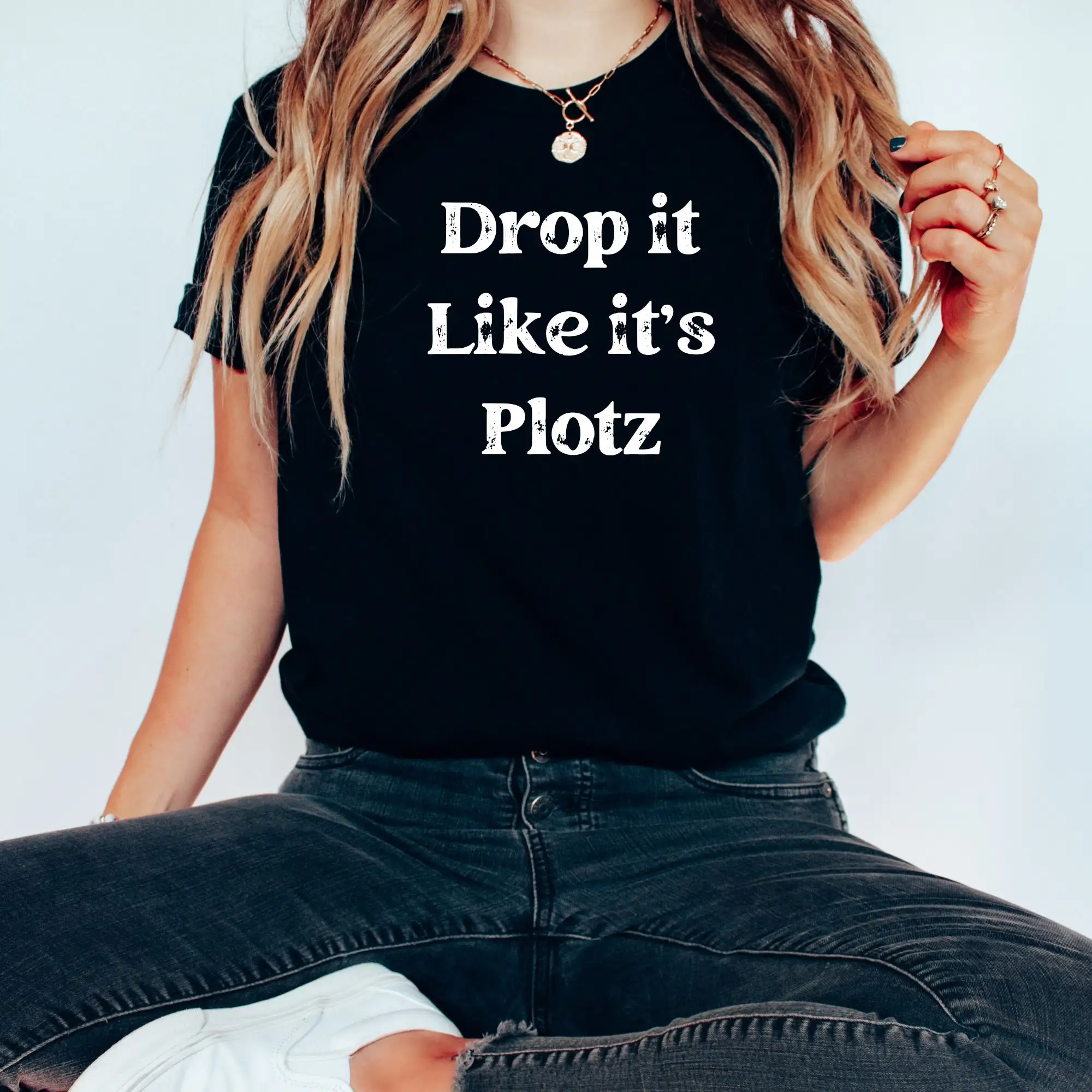 Забавная еврейская футболка Pun Drop it Like s Plotz Идиш Фразы Фраза Pride Джерси