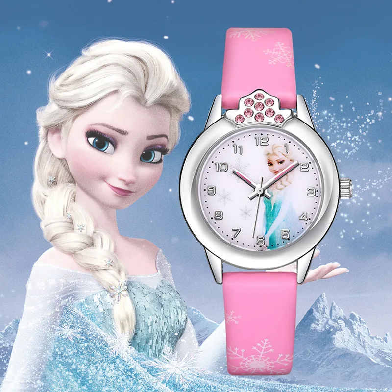 

Disney Anime Frozen Elsa Cartoon Watch Cute Anna Kawaii Movie Silicone Kids Electronic Watch Girlish Heart Girls Gifts Toys