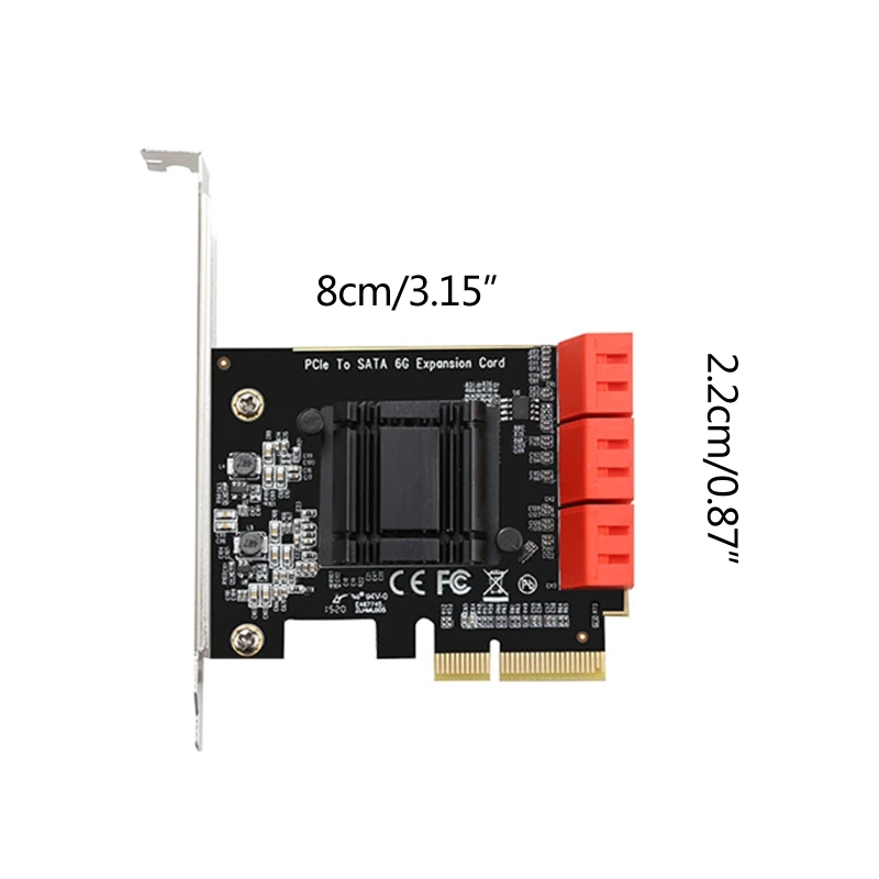 Плата расширения PCIe Sata 3 0 6-портовый контроллер с низкопрофильным кронштейном для