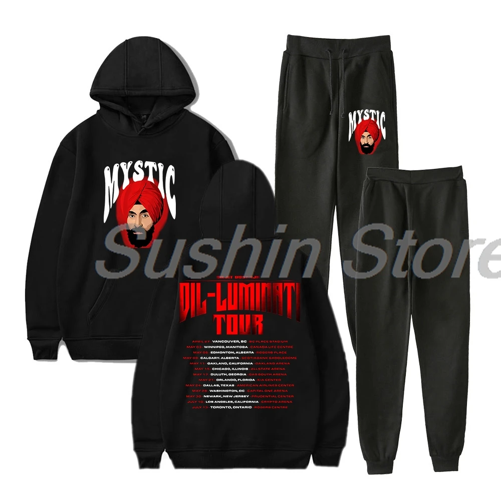 Diljit Dosanjh Dil-Luminati Tour Mystic пуловер с капюшоном и штаны для бега комплект из двух