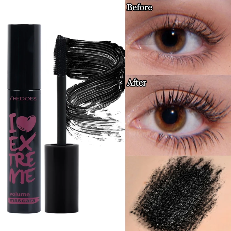 

Waterproof Black Mascara Long Lasting Thick Volume Eyelash Extension 3d Silk Fiber Quick Dry Non Smudge Mascara Beauty Makeup