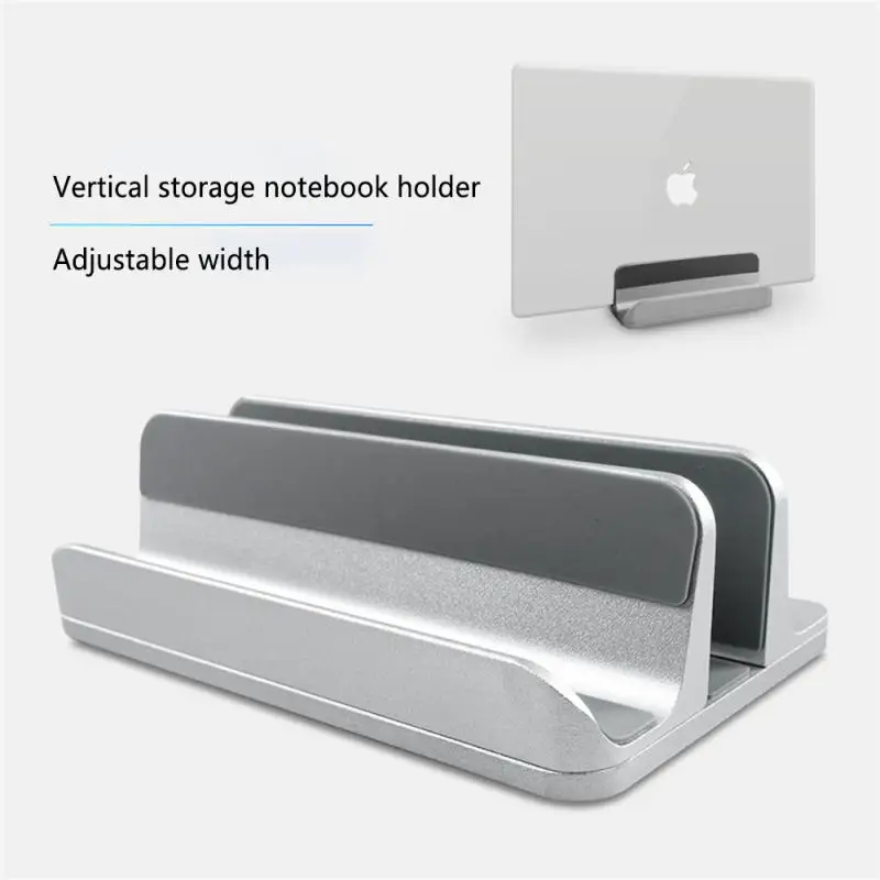 

Multi-function Vertical Storage Stand Portable Vertical Base Aluminum Alloy Bracket Width Adjustable Tablet Stand Laptop Storage