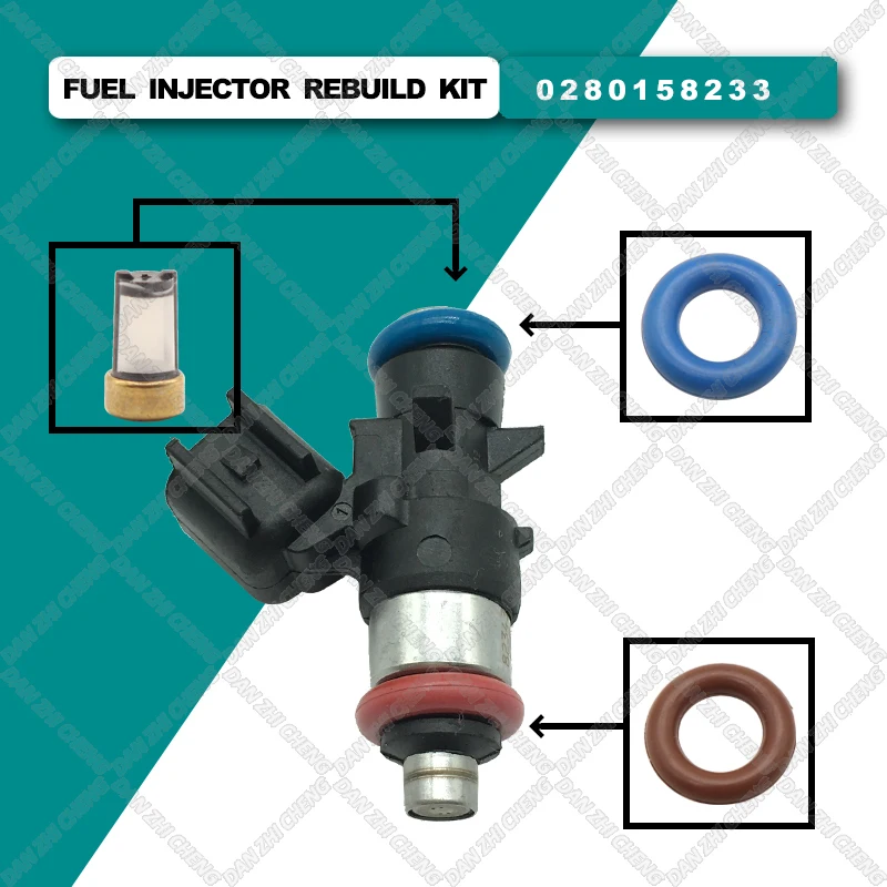 

6 set Fuel Injector Service Repair Kit Filters Oring Seals Grommets For Bosch Chrysler Dodge Ram Jeep 3.6L 0280158233 5184085AC
