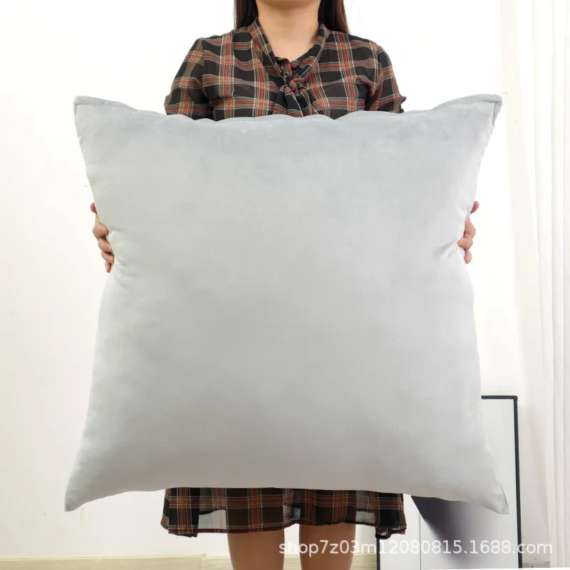 

Мягкая бархатная Большая квадратная наволочка для подушки, диванная подушка для гостиной, задние прикроватные подушки, однотонная Защитная наволочка, 80x80 см