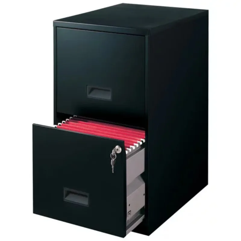 

2-Drawer Steel File Cabinet with Lock, Black