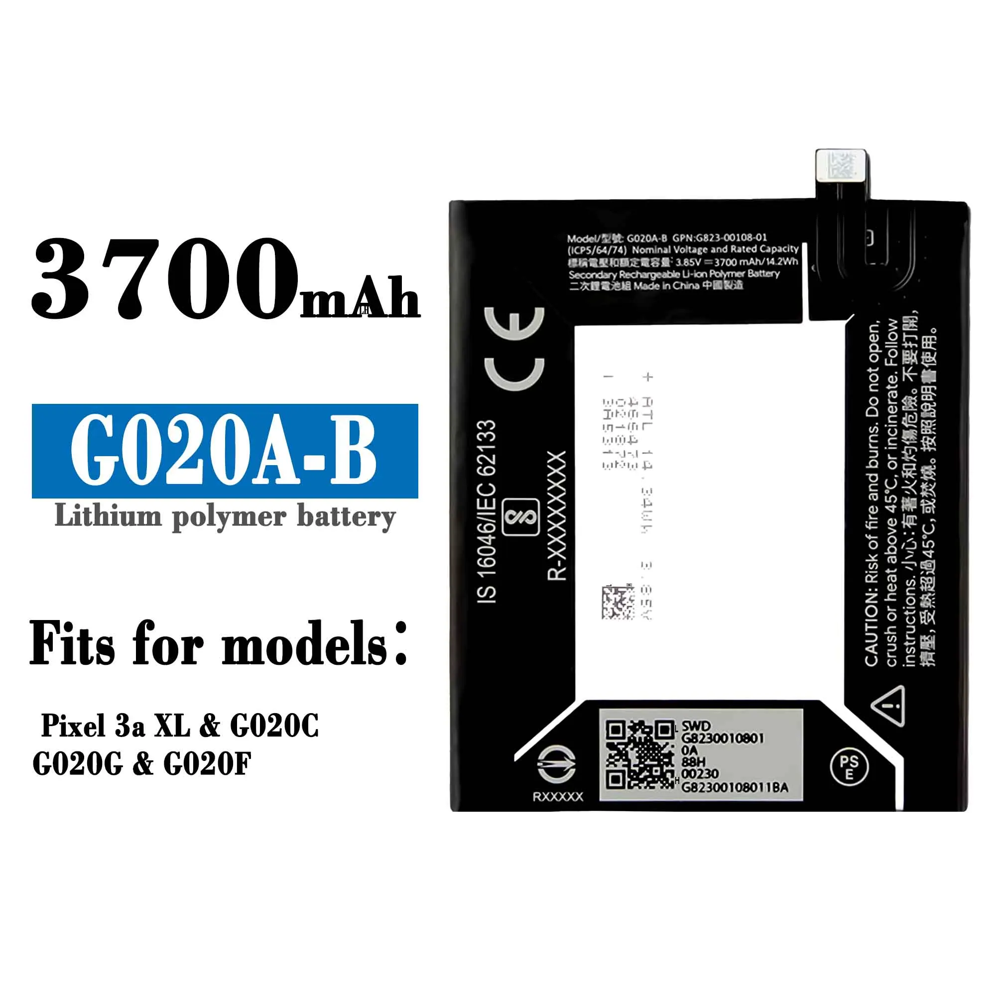 

100% HTC original 3700mAh / 14.24Wh G020A-B Phone Replacement Battery For HTC Google Pixel 3A XL Batteries