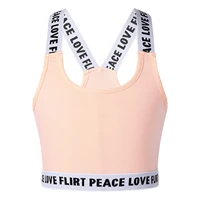 puberty growing young girls soft padded cotton wide elastic shoulder straps x shaped back training bra underwear sport undies