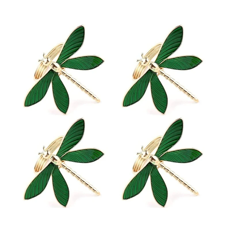 

Home Napkins Rings,Dragonfly Napkin Circle Holder For Wedding, Dining Table,Party,Christmas And Thanksgiving Day Decor