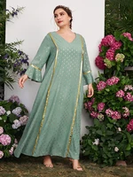 toleen women plus size large elegant maxi dresses 2022 spring long sleeve abaya oversized muslim party evening festival clothing